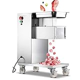 Zinnor Commercial Meat Slicer,1100LB/H 550W Stainless Steel Fresh Meat Cutter (2.5-25mm) Cutting Blade Electric Meat Cutting Machine for Restaurant