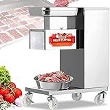 NEWTRY Commercial Meat Cutter Machine for Restaurant, 5mm Meat Cutting Machine, 1,100 lbs/H, Meat Slicer Strips Cubes Minces, QE