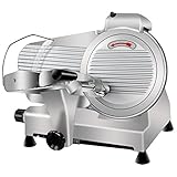 SUPER DEAL PRO Commercial Stainless Steel Semi-Auto Meat Slicer, Cheese Food Electric Deli Slicer Veggies Cutter